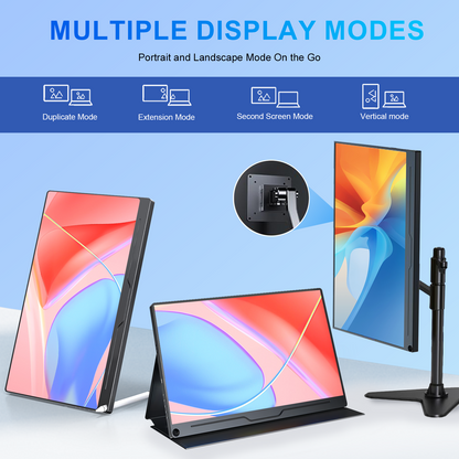 Unew 15.6 inch 4K 3840x2160 Portable Gaming Monitor | USB-C/HDMI | for Tablet/Computer/Xbox/Switch/Laptops/Phone VESA 75*75mm