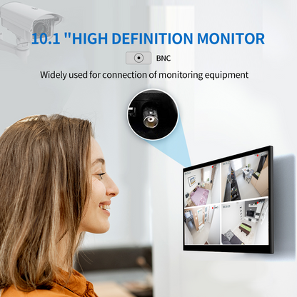 Unew 10.1 inch Monitor 1280X800 Industrial Display for Office Home CCTV Support VAG HDMI AV BNC DVI With Stand Speaker