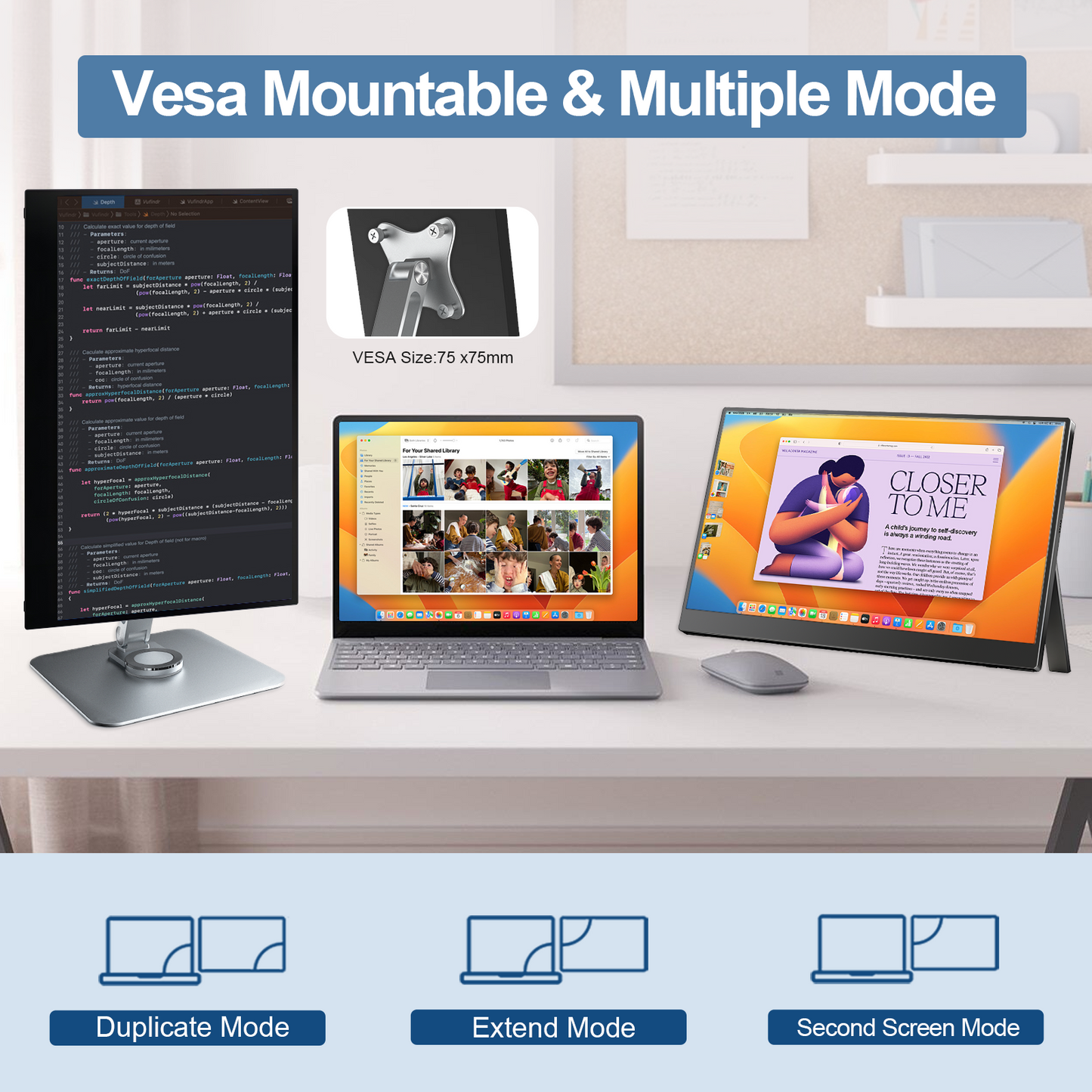 Unew 15.6 inch Portable Monitor with 1920x1080 Office Travel Second Screen for Laptop iPhone Xbox Switch PS4 With Stand