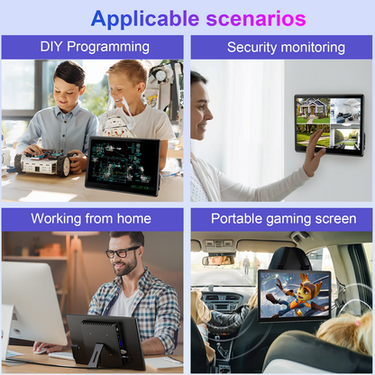 Unew 13.3 inch Touch Screen Monitor FHD 1920x1080 Suitable for Phone Laptop Inside Speaker Compatible with HDMI VGA USB Type-C