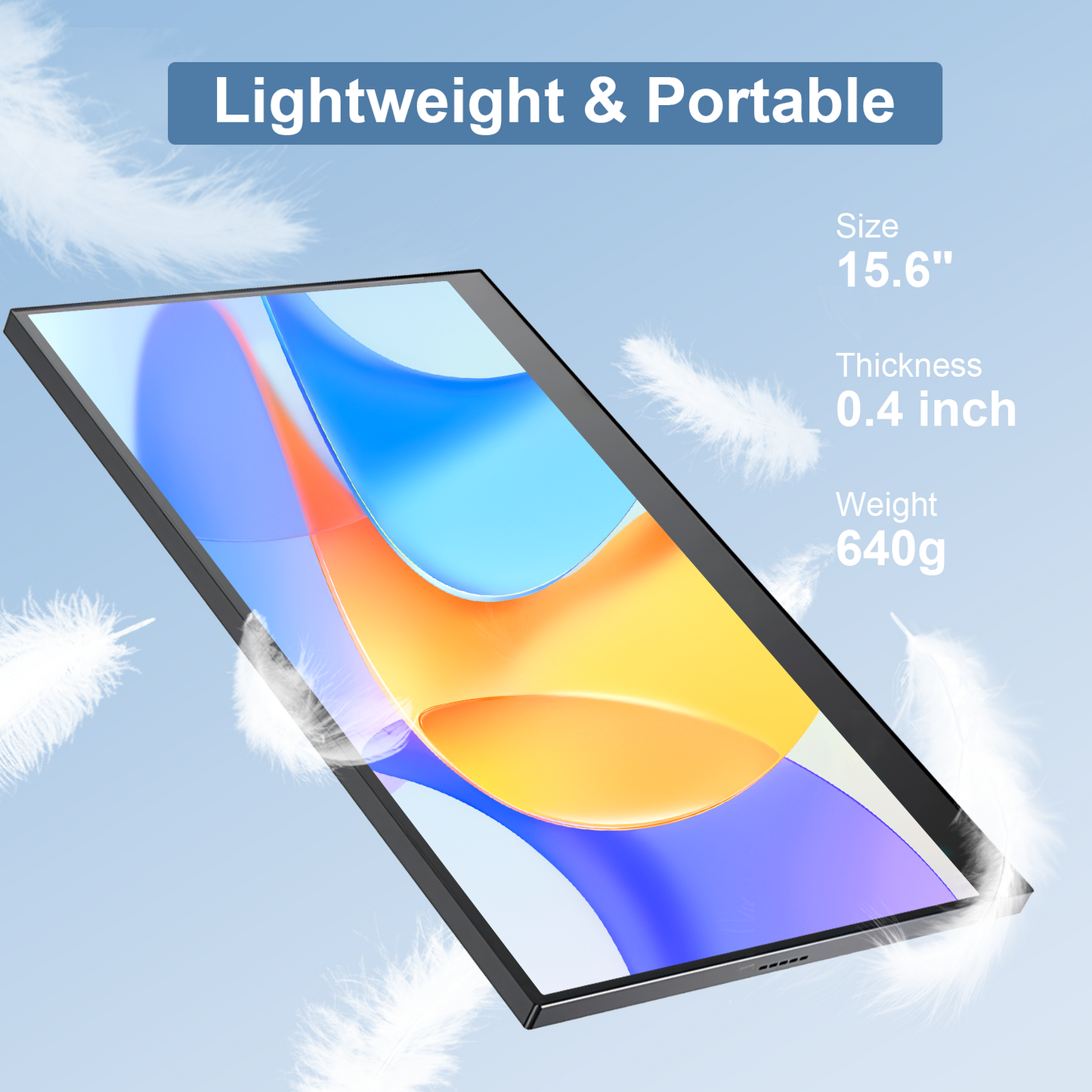 Unew 15.6 inch Portable Monitor with 1920x1080 Office Travel Second Screen for Laptop iPhone Xbox Switch PS4 With Stand