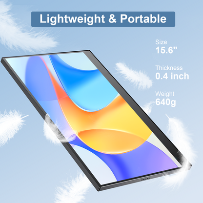 Unew 15.6 inch Portable Monitor with 1920x1080 Office Travel Second Screen for Laptop iPhone Xbox Switch PS4 With Stand
