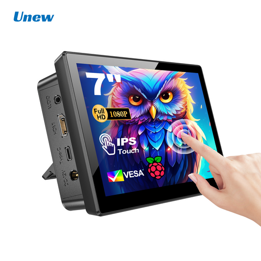 Unew 7 inch Raspberry Pi Touch Monitor 1920x1080 16:9 60Hz for Pi 5 4 3 Windows DIY Projects RPi Devices