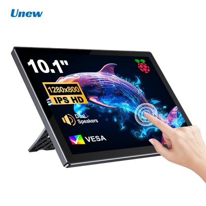 Unew 10.1 inch 1280x800 Touch Monitor Display for Raspberry Pi 5 4 4B/3B/3A+/2B/B+/A+ Portable Raspberry Pi Screen