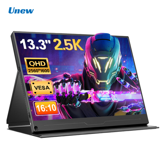 Unew 13.3 inch 2560x1600 Full HD IPS Portable Monitor For Laptop Tablet Computer Phone Mini HDMI 2 Type-Cwith Magnetic Case